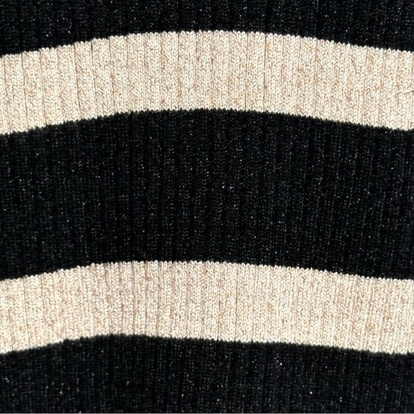 INC INTERNATIONAL CONCEPTS Ribbed Metallic Black Pink Stripe Sweater Size Small - Picture 4 of 6